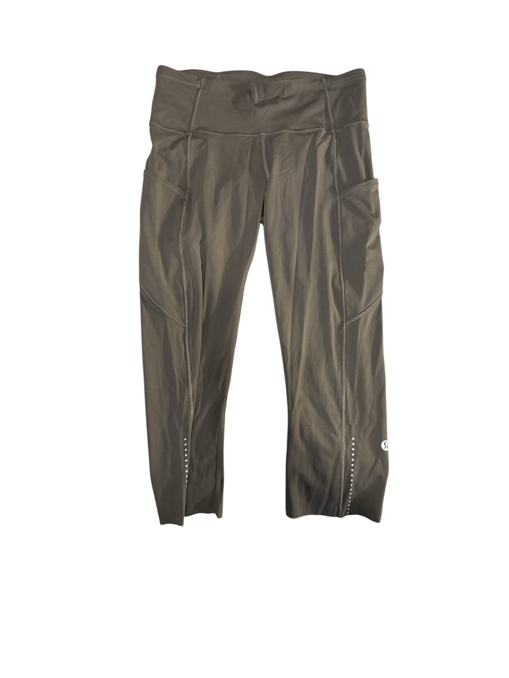 lululemon athletica Olive Green Capri Leggings with Side Pockets